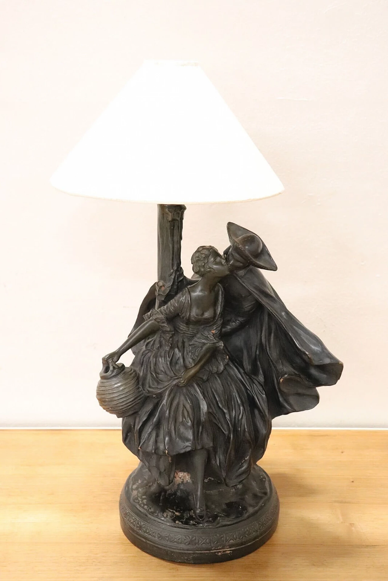 Art Nouveau terracotta table lamp, first half of the 20th century 2
