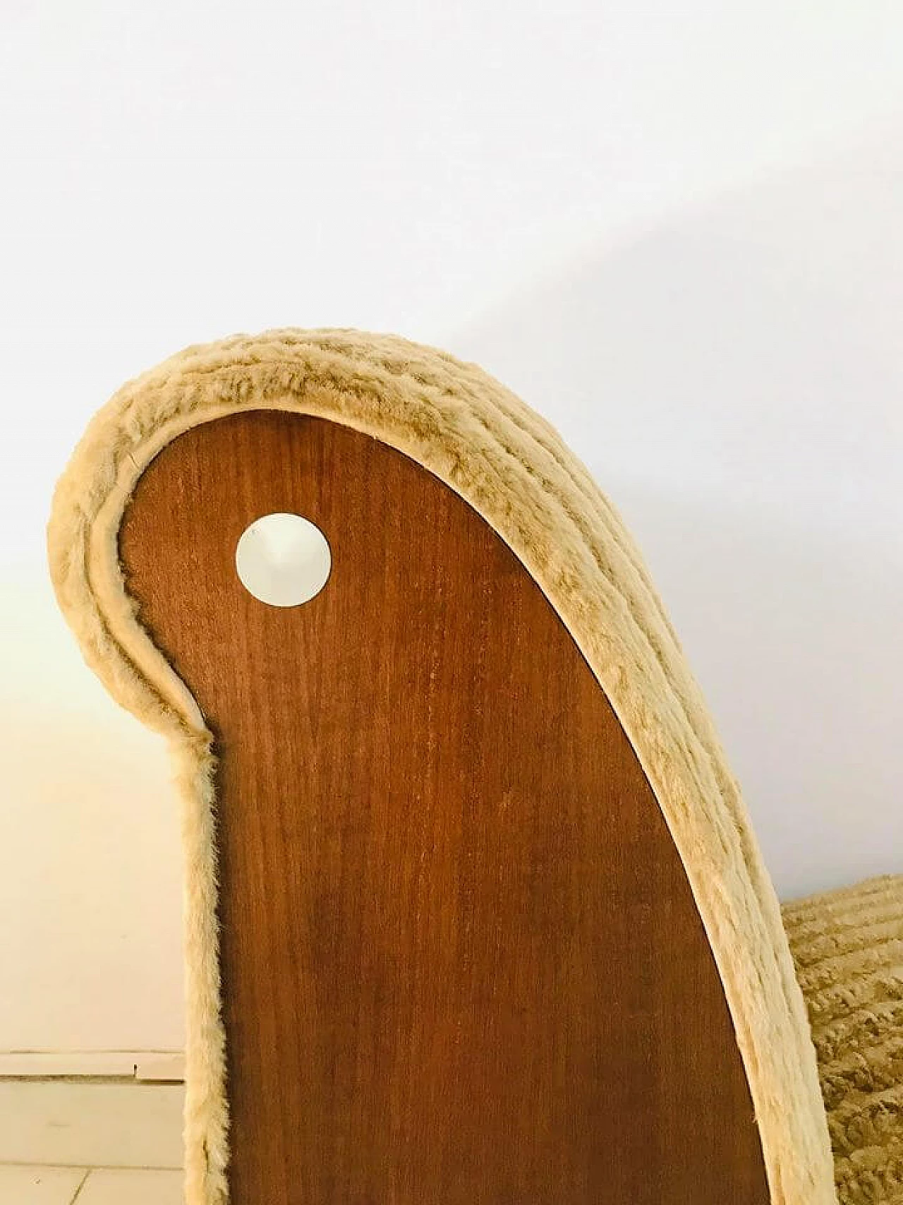 Modular armchair, upholstered in ochre velvet, 70s 3