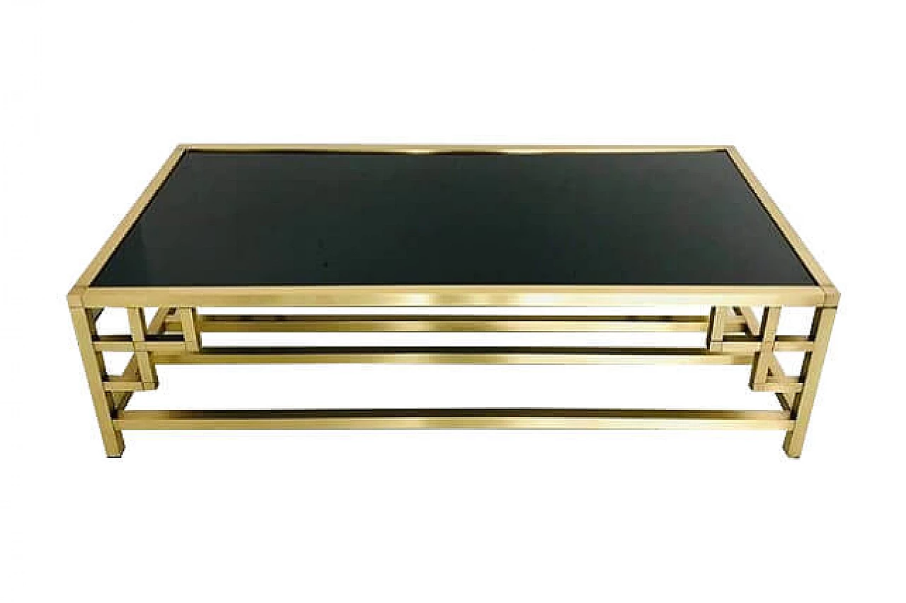 Glass and brass coffee table, Romeo Rega style, 70's 1