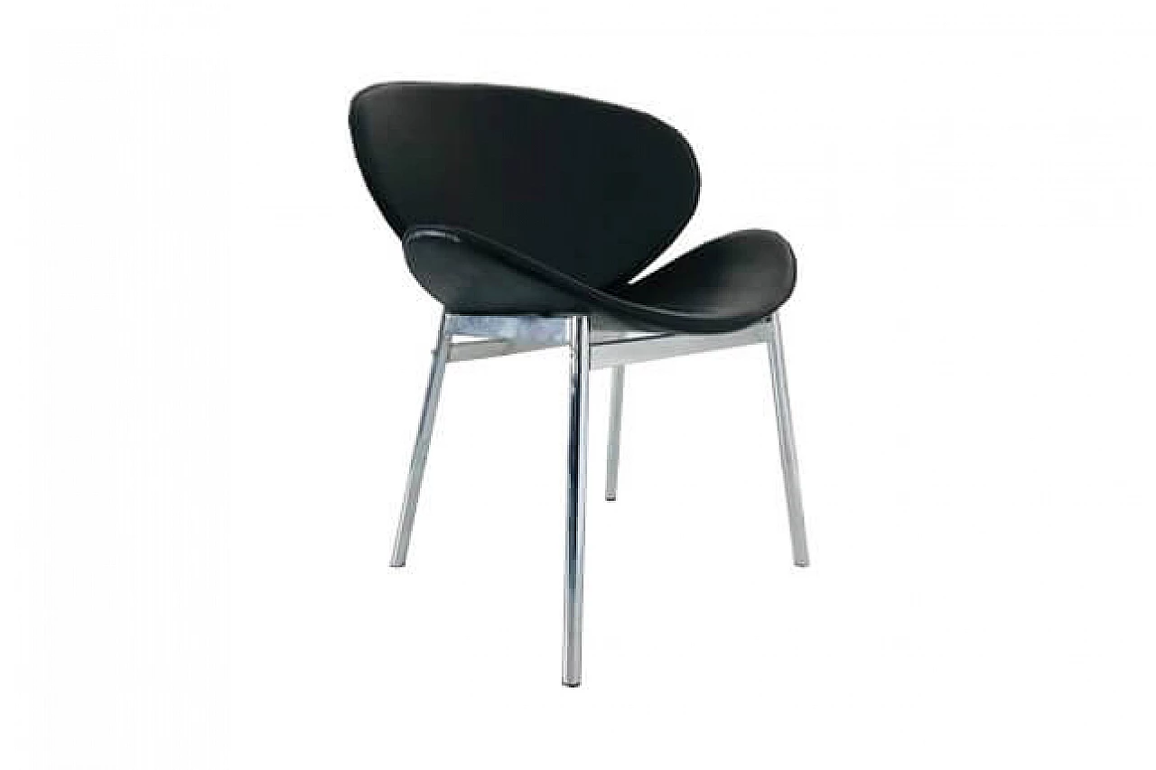 Black office chair Jacobsen style design 70's 1