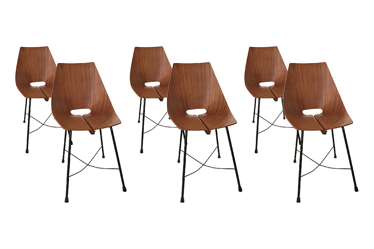 6 chairs plywood curved companies Monza 1