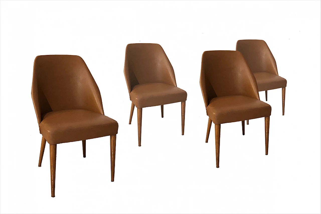 4 Cassina armchairs in sky brown 1