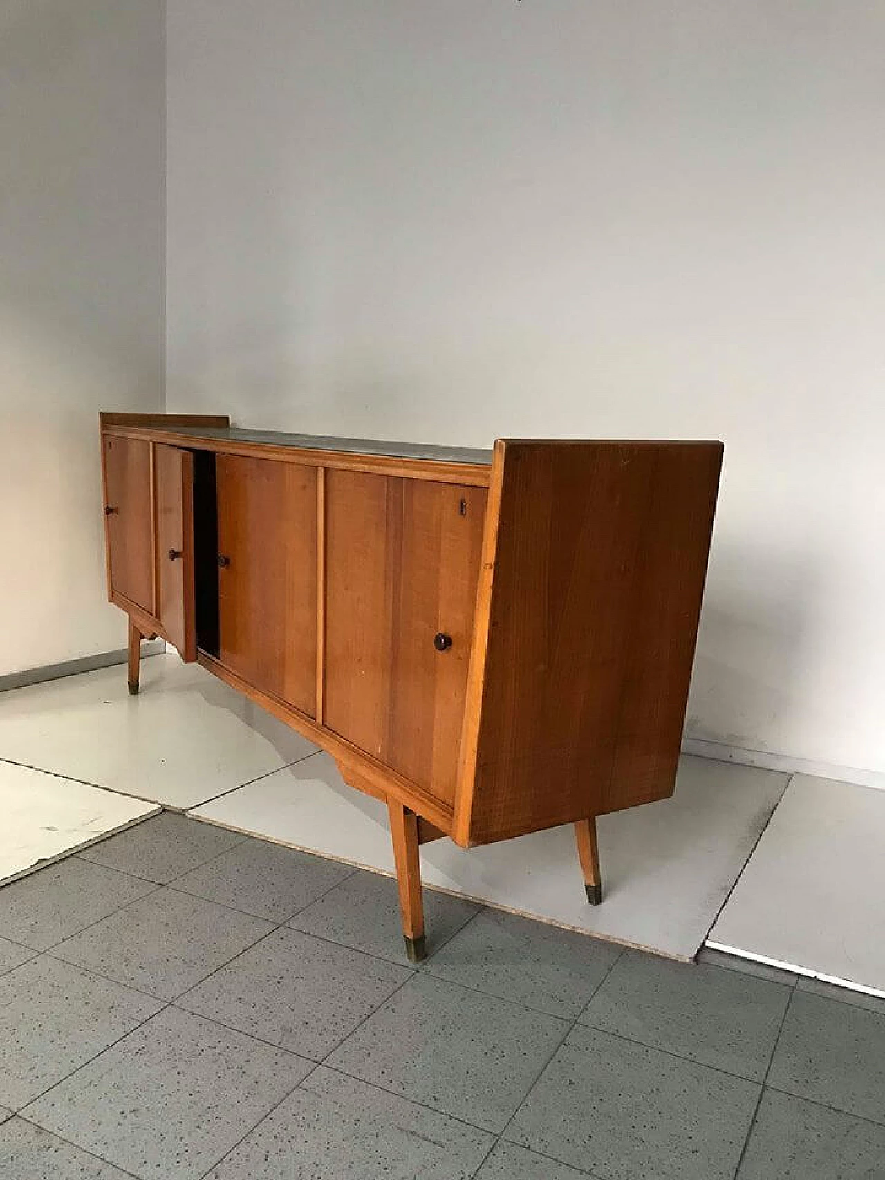 Sideboard cabinet in marble and wood design '60s 3