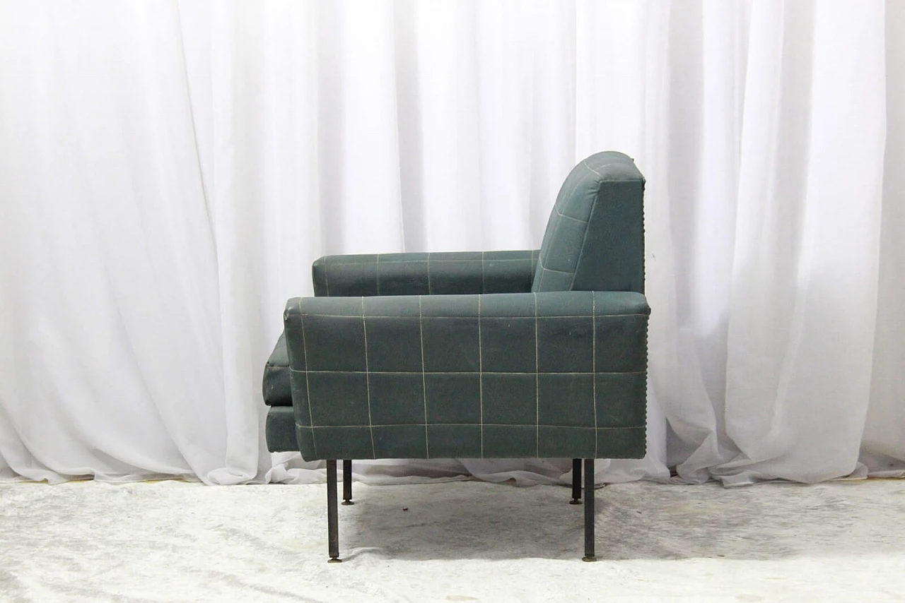 Green vintage armchairs, 1950s, set of 2 8
