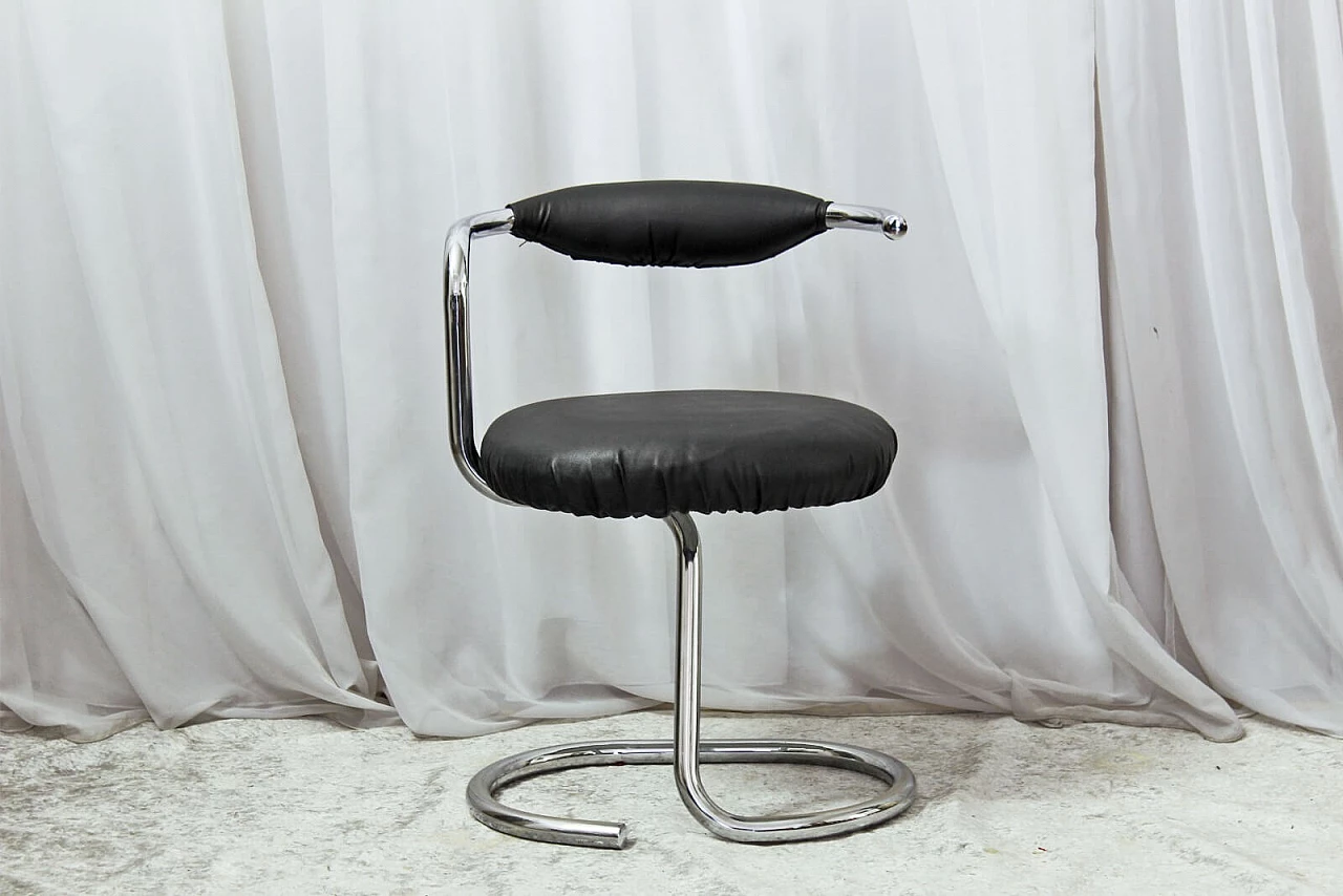 6 Sedie "Cobra" di Giotto Stoppino in metallo cromato,anni70 4