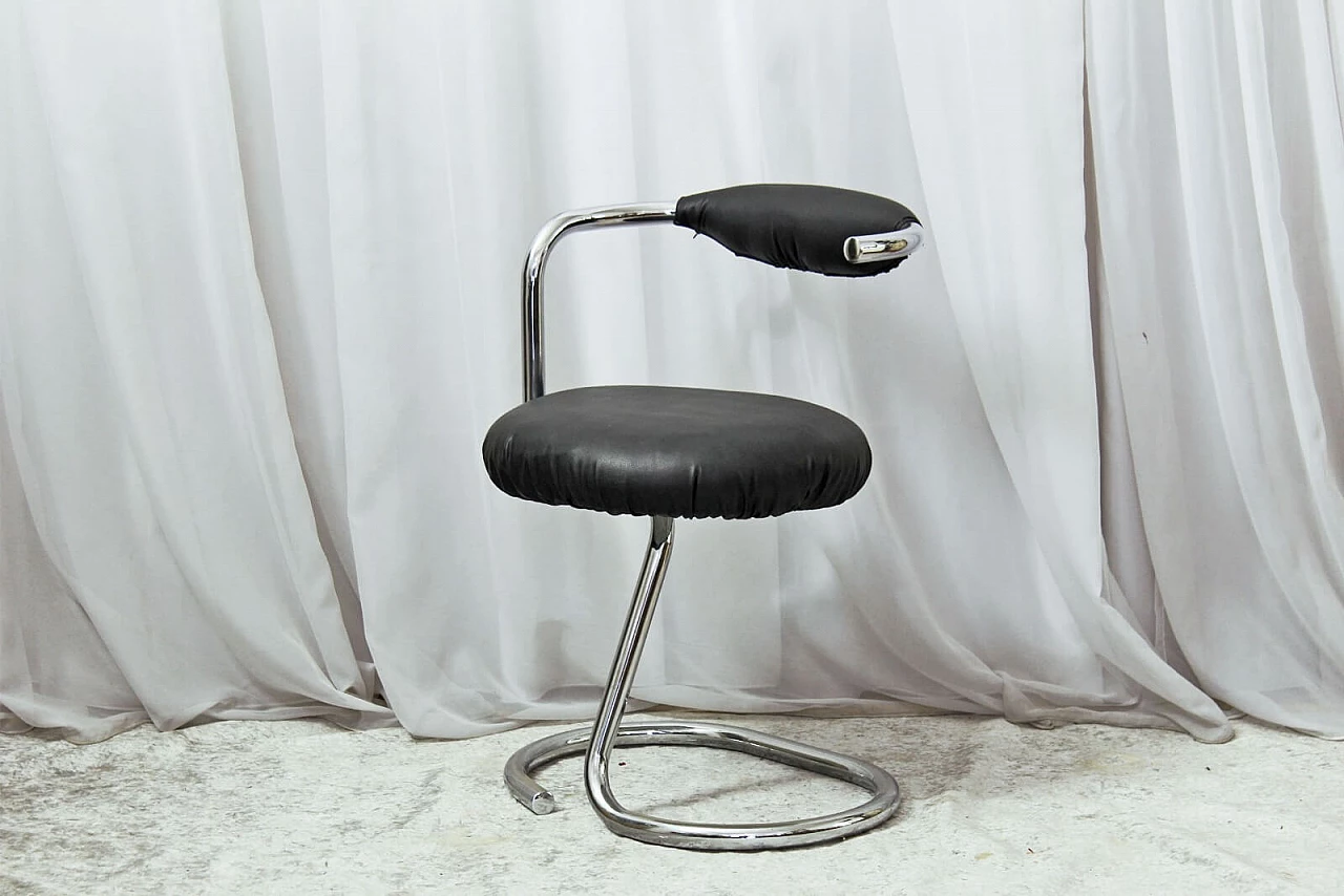 6 Sedie "Cobra" di Giotto Stoppino in metallo cromato,anni70 3