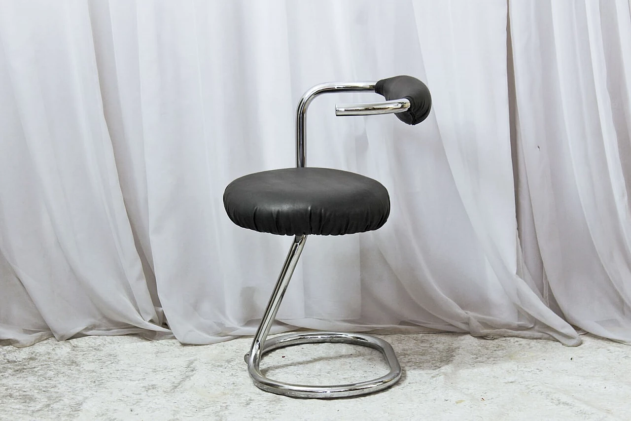 6 Sedie "Cobra" di Giotto Stoppino in metallo cromato,anni70 6