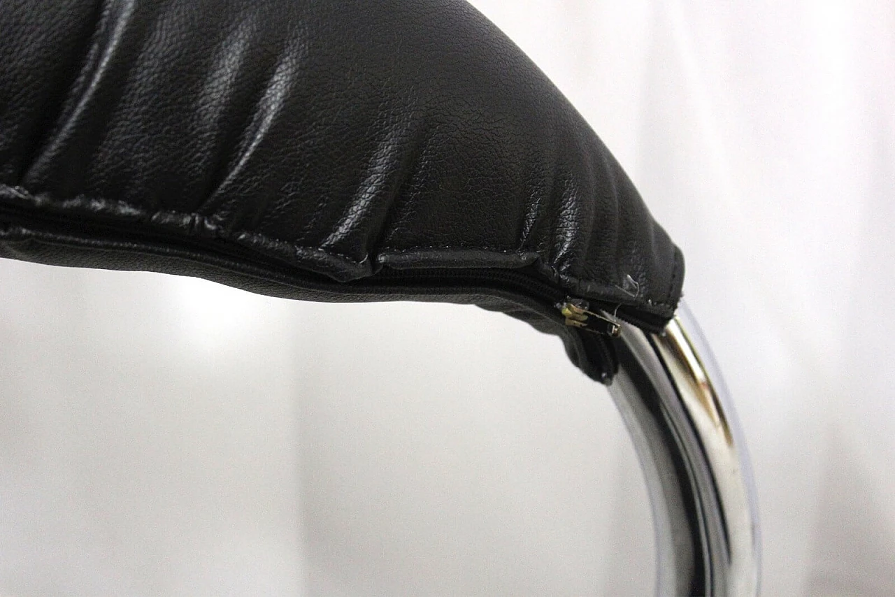 6 Sedie "Cobra" di Giotto Stoppino in metallo cromato,anni70 9