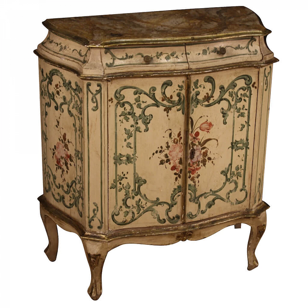 Lacquered, silvered and painted Venetian sideboard 1144903