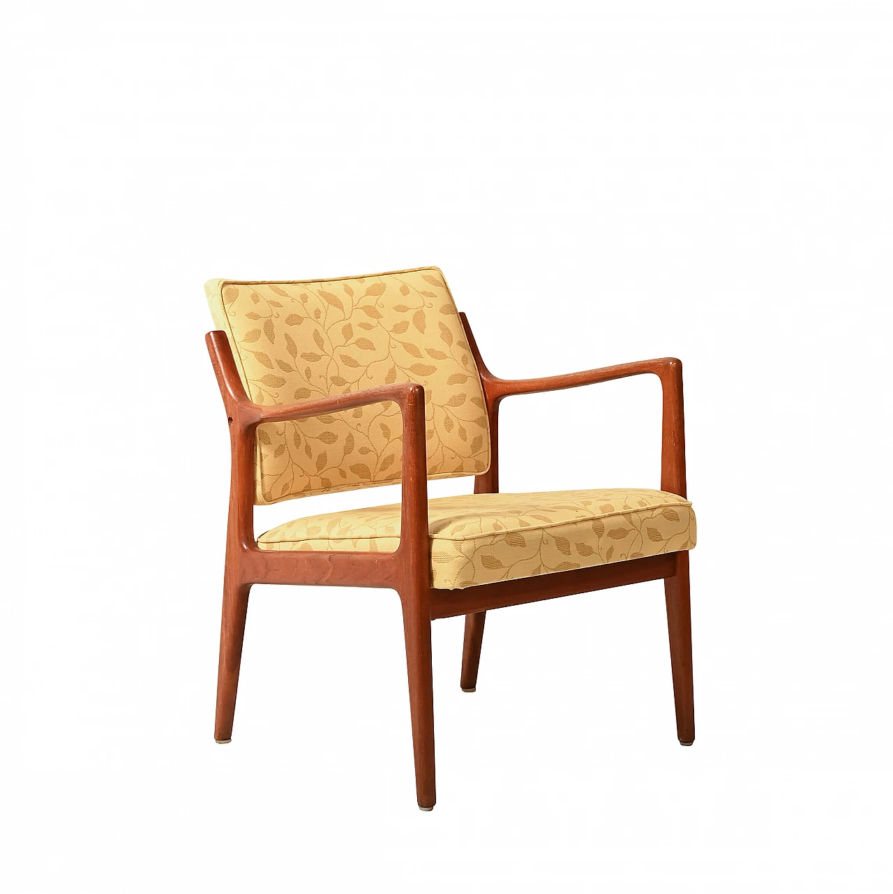 Teak armchair with embroidered fabric 1145163
