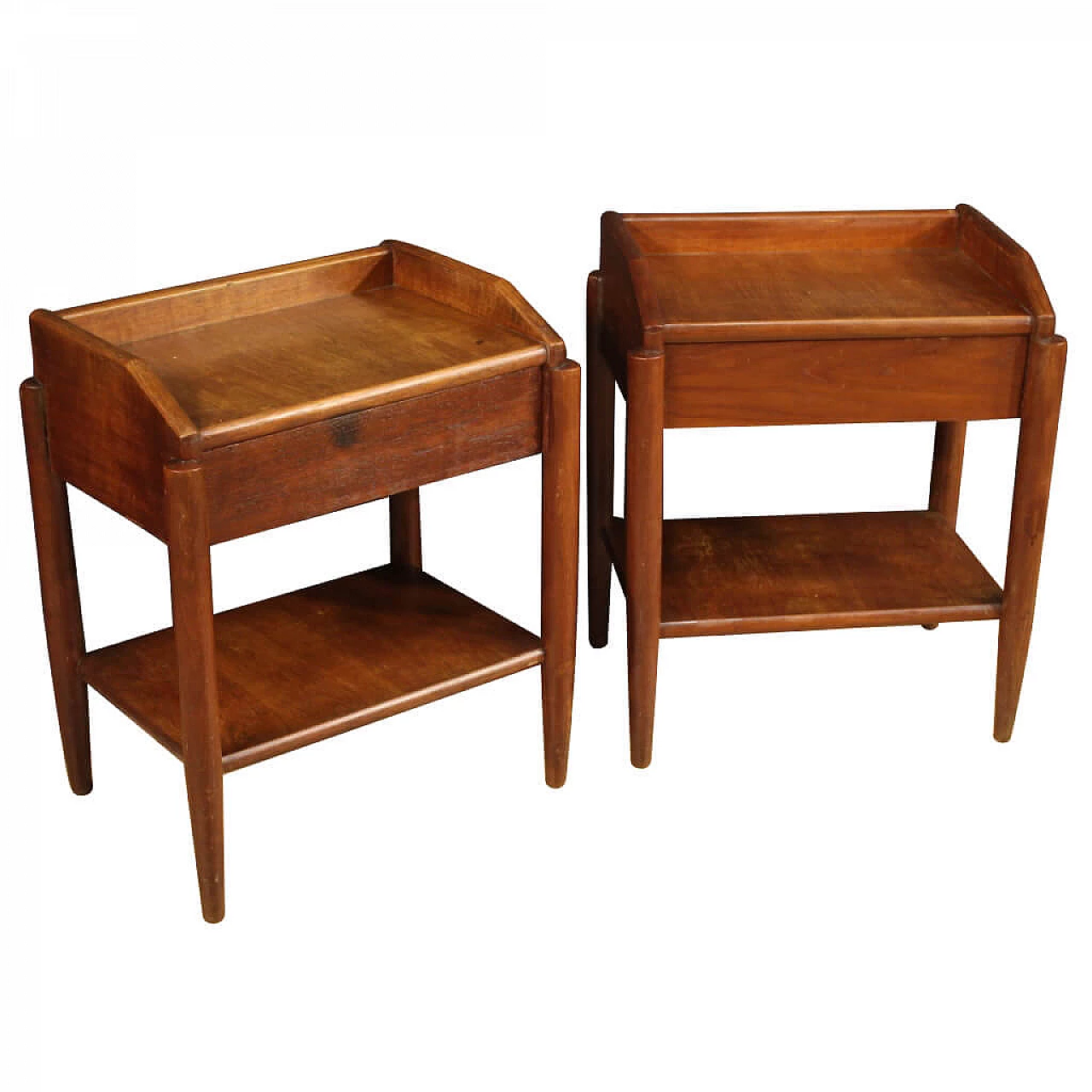 Pair of designer Italian bedside tables, 60s 1145187