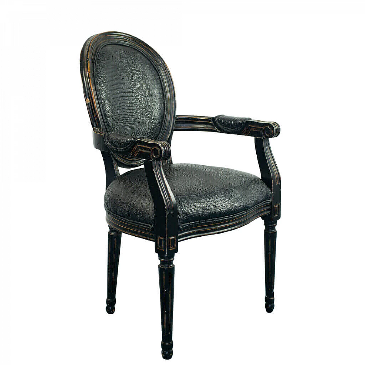 Poltrona Art Decò nera, anni '80 1145285