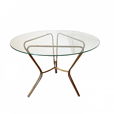 Coffee table in brass and glass, 1950s