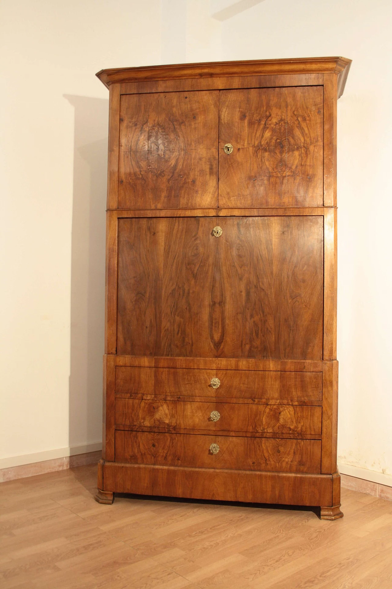 Secretaire in rovere e radica, fine '800 1145630