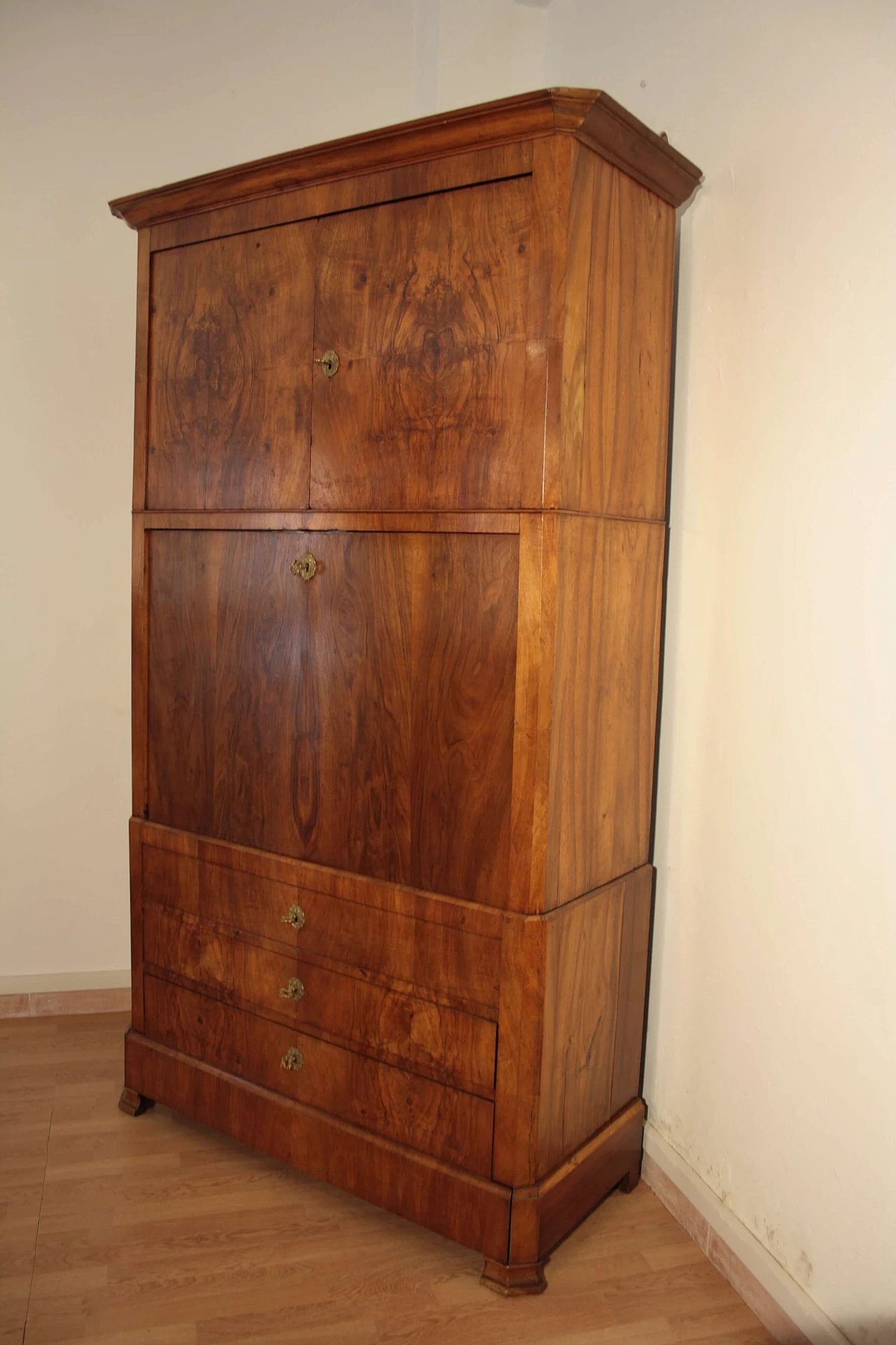 Secretaire in rovere e radica, fine '800 1145637