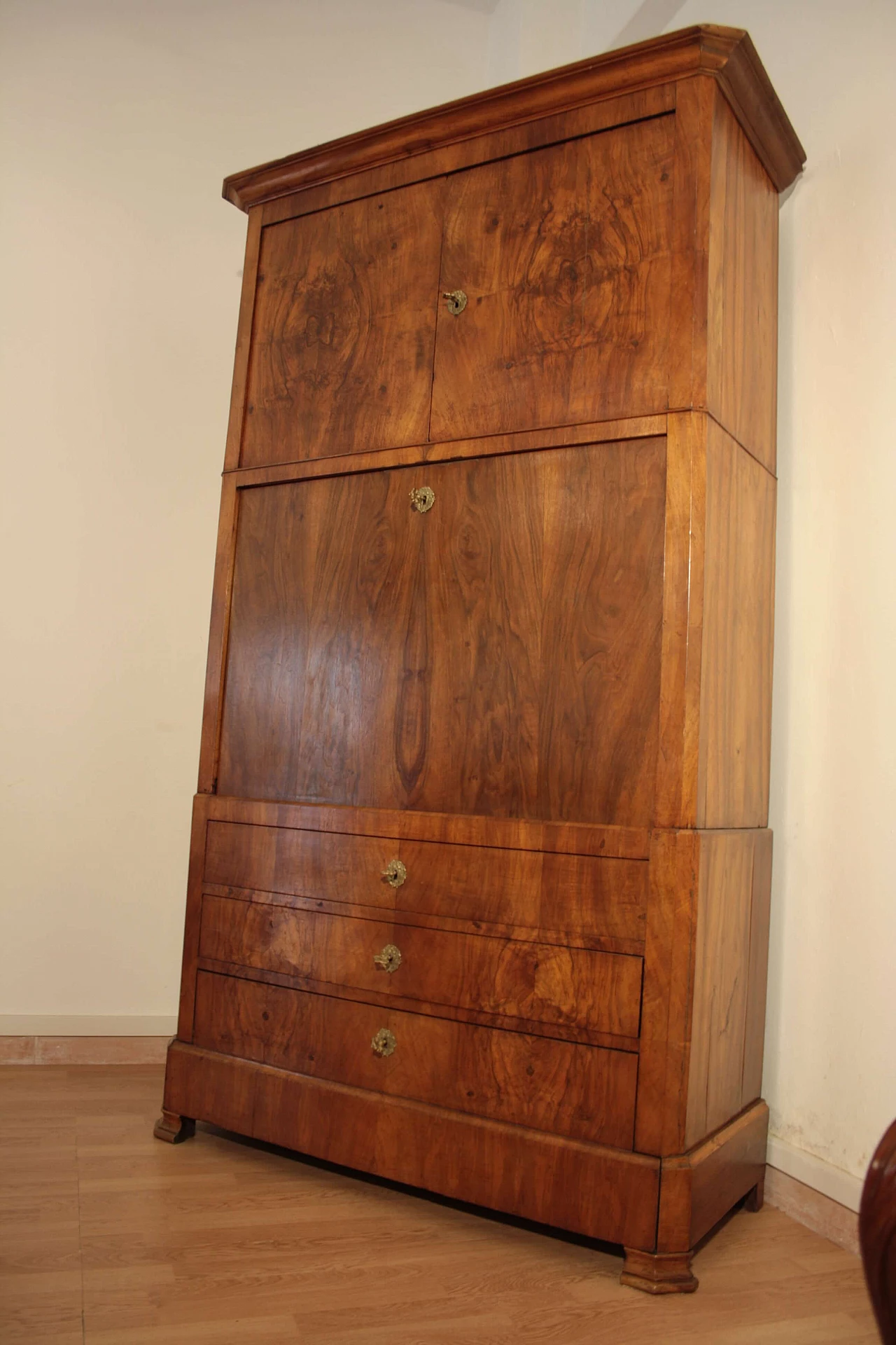 Secretaire in rovere e radica, fine '800 1145639