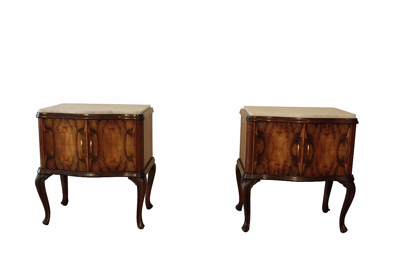 Pair of Chippendale Art Deco bedside tables, 1920s 1145688