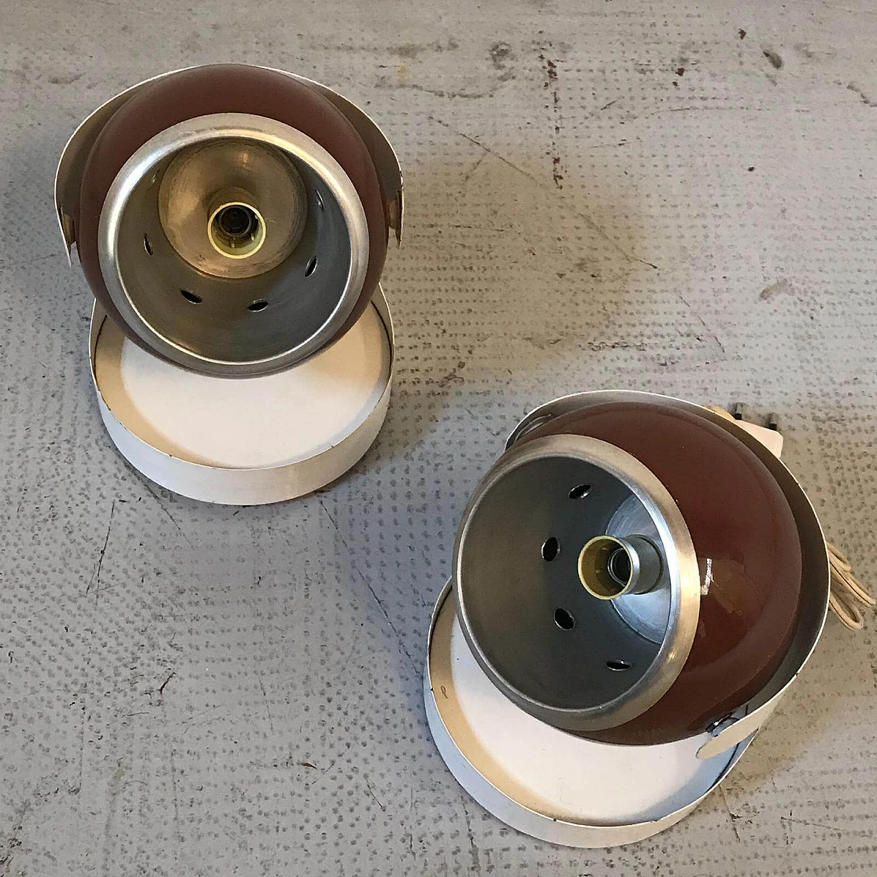 Pair of metal lamps, 50's 1145706