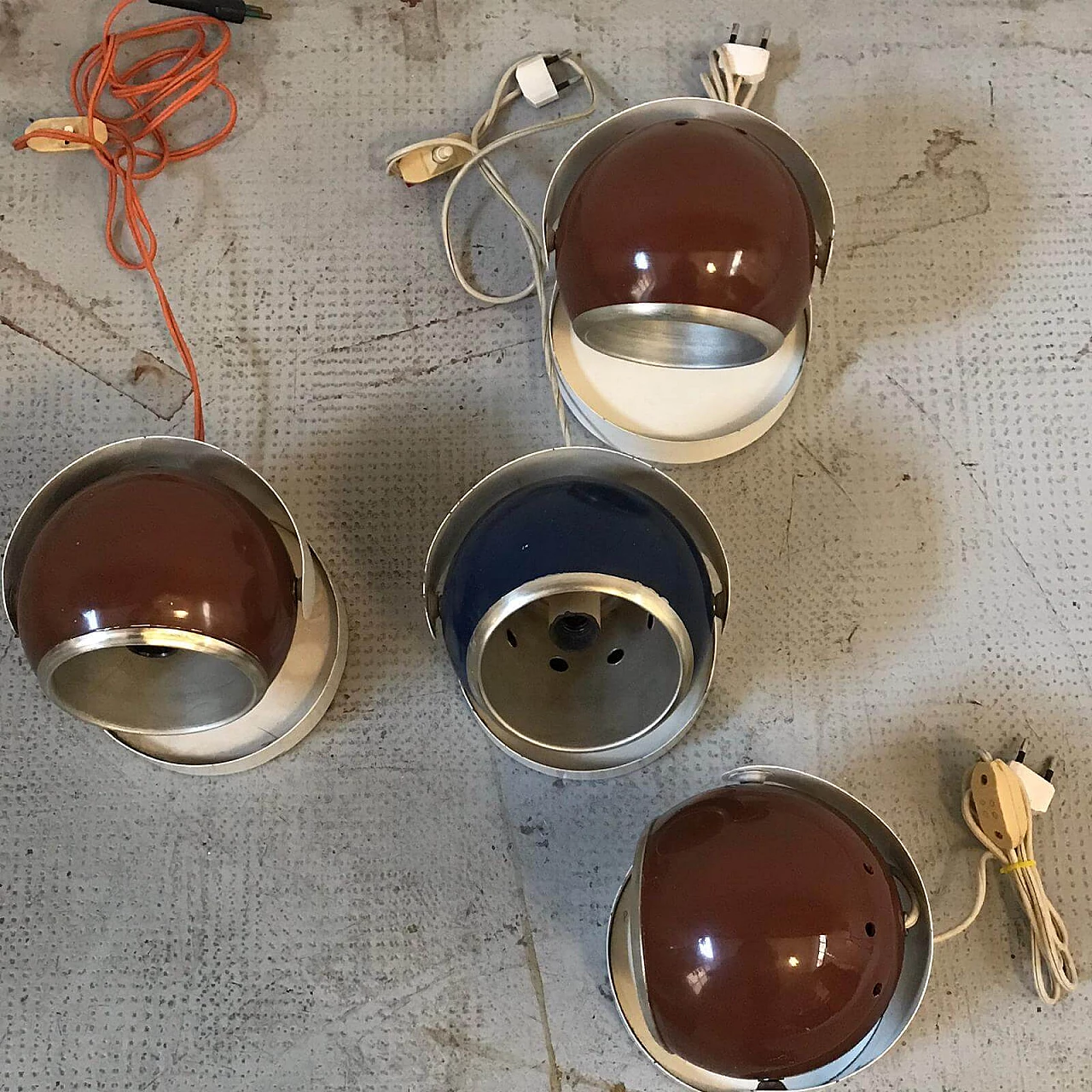 Pair of metal lamps, 50's 1145707