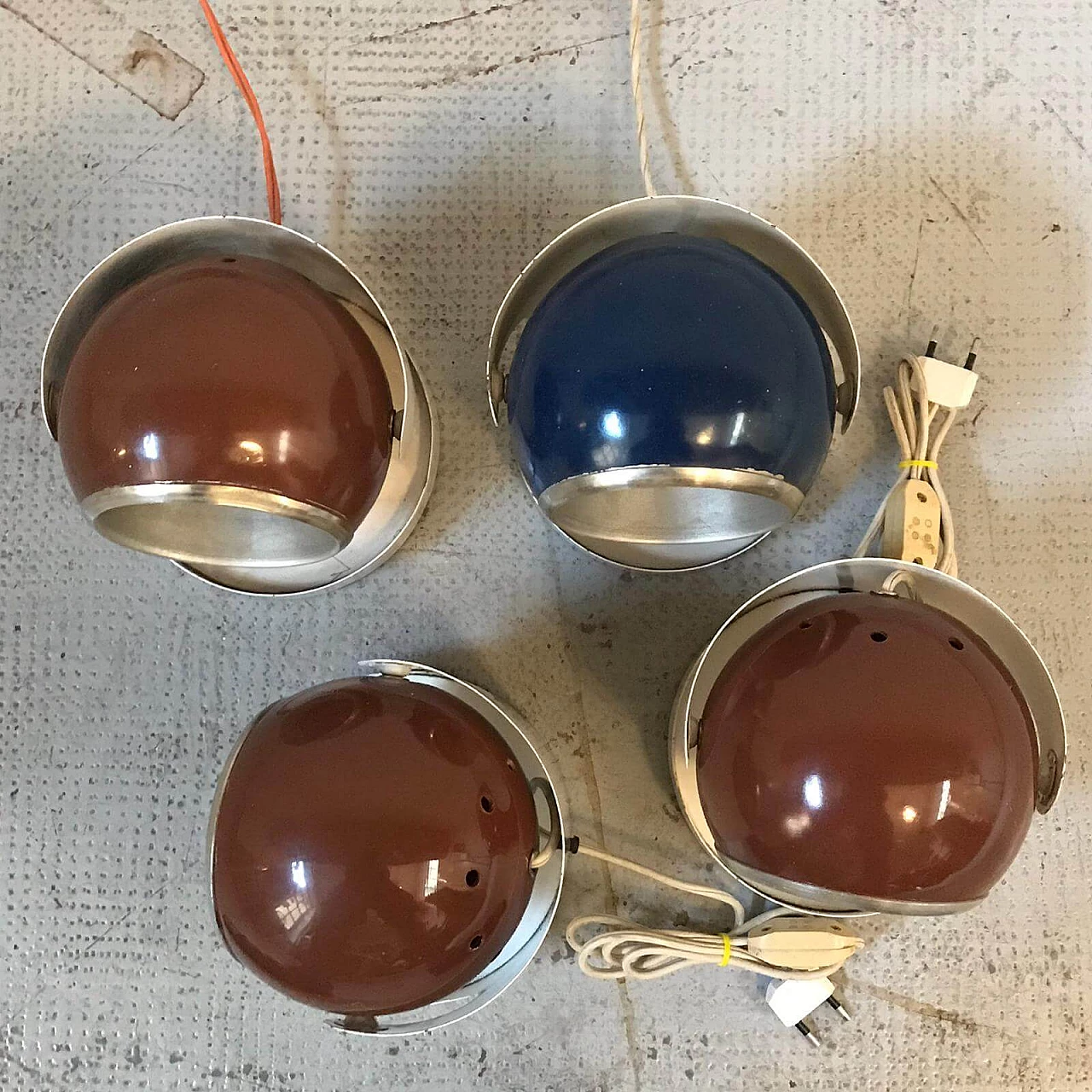 Pair of metal lamps, 50's 1145708