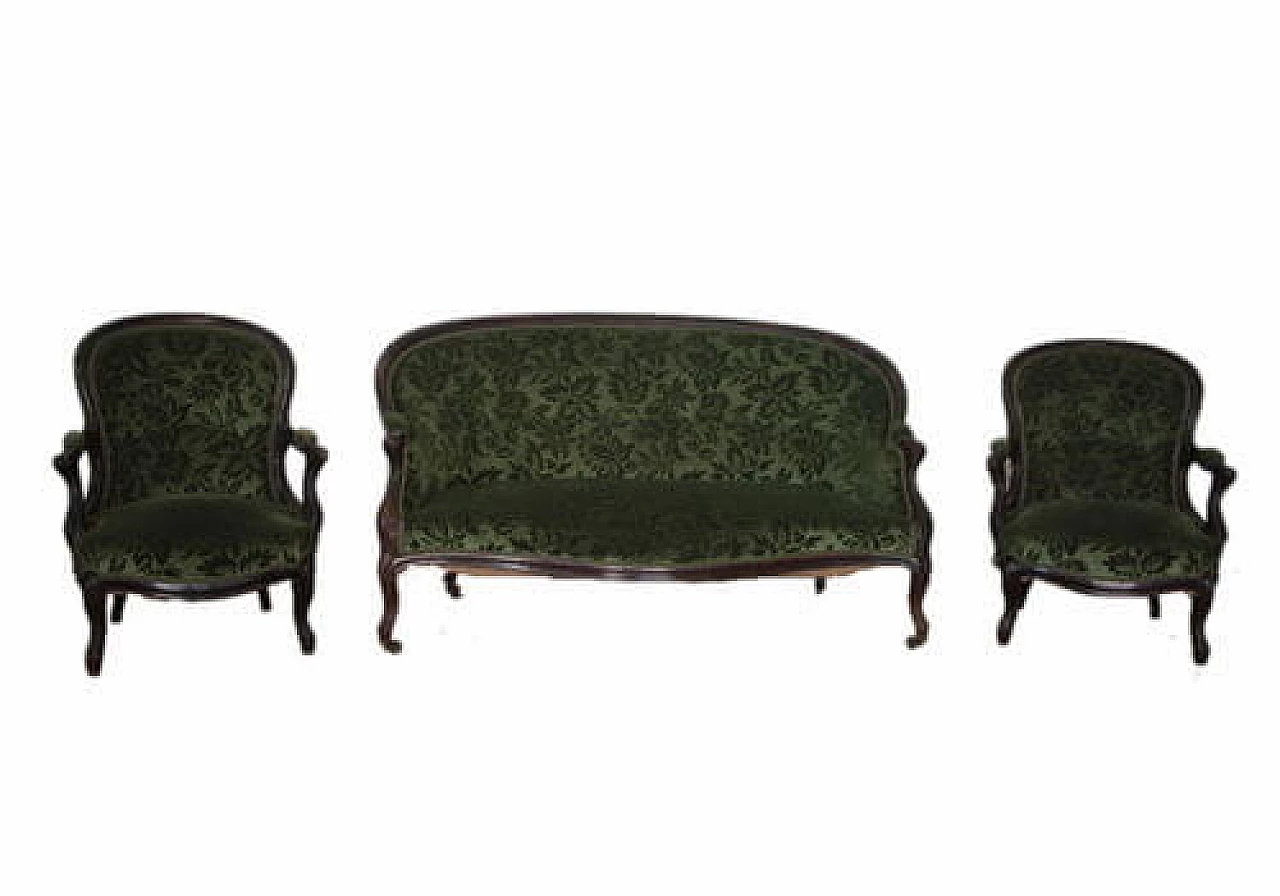Sofa and pair of armchairs in antique French canapé 1145821