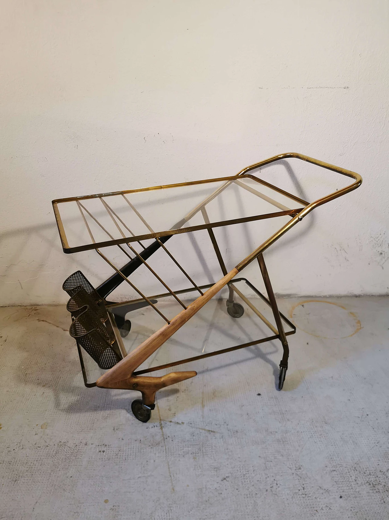 Trolley in brass and wood, 1950s 1146170