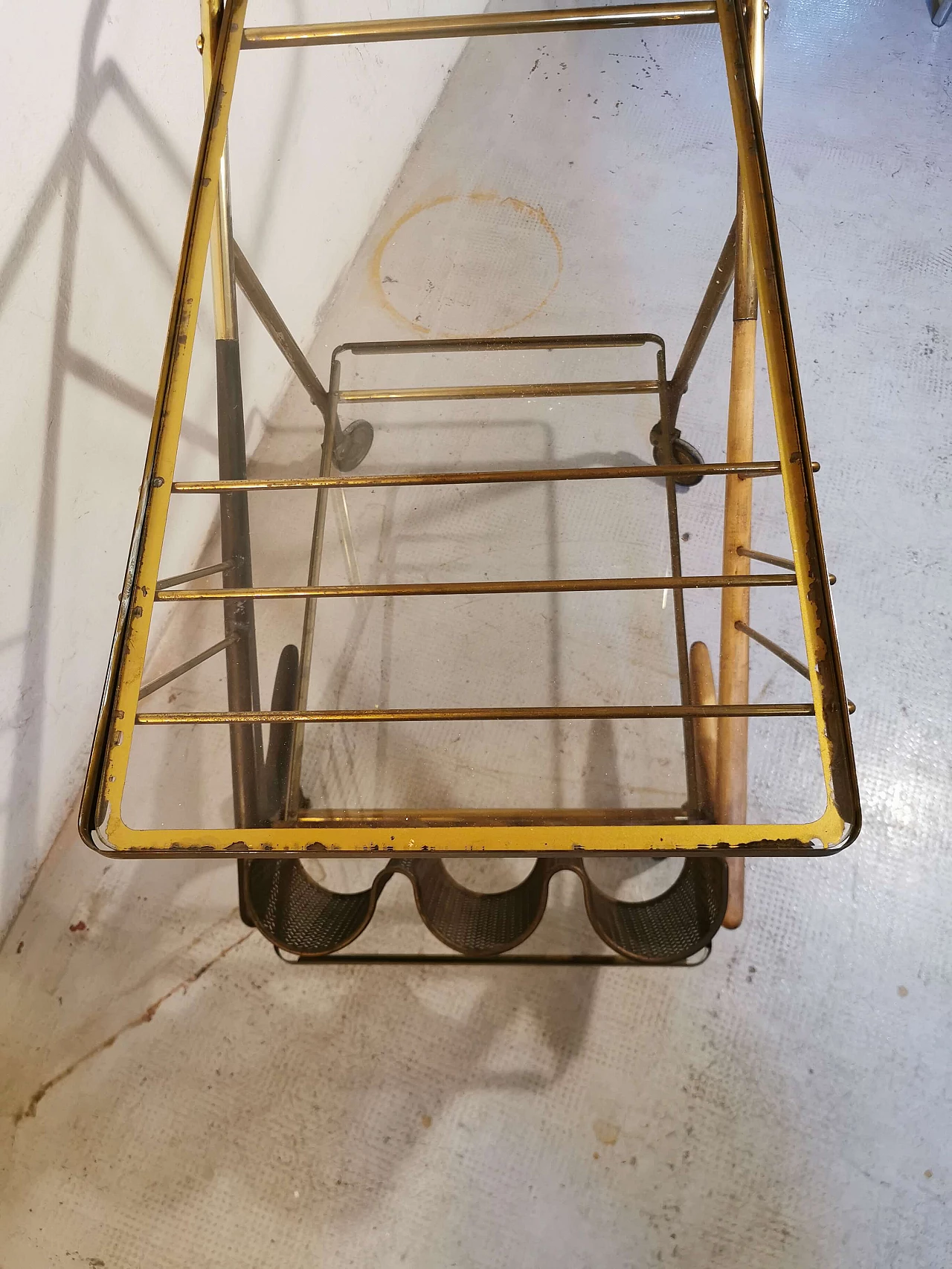 Trolley in brass and wood, 1950s 1146171