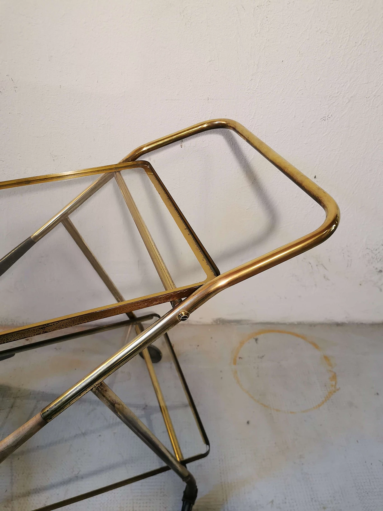 Trolley in brass and wood, 1950s 1146172