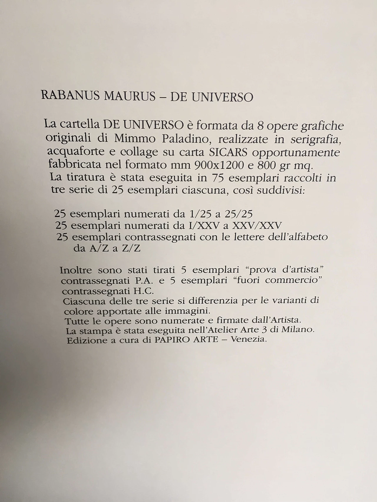 Acquaforte serigrafia e collage di Mimmo Paladino 1146355