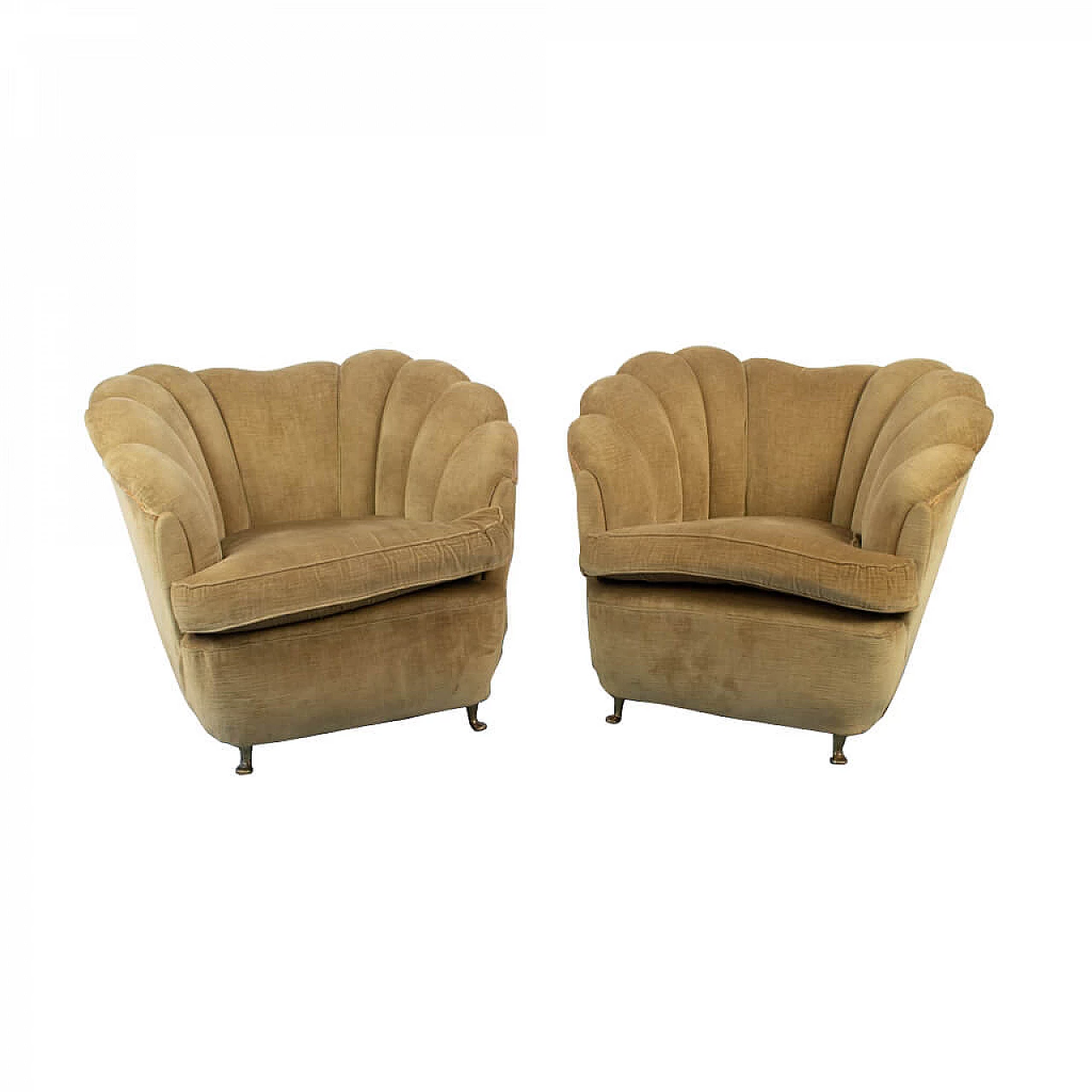 Pair of beige armchairs by ISA, 1950s 1146390