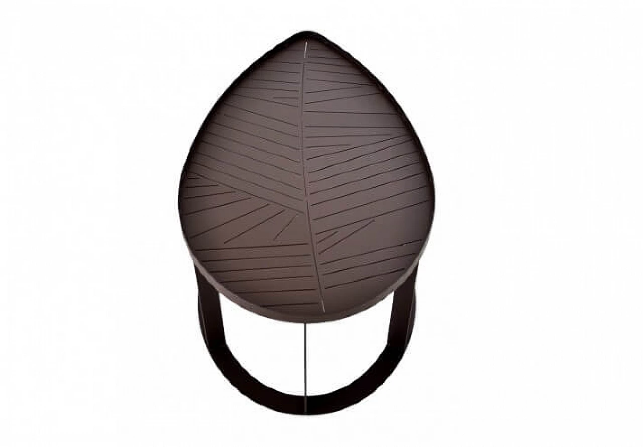 Tavolino Lila in acciaio e corten sagomato a foglia 1146743