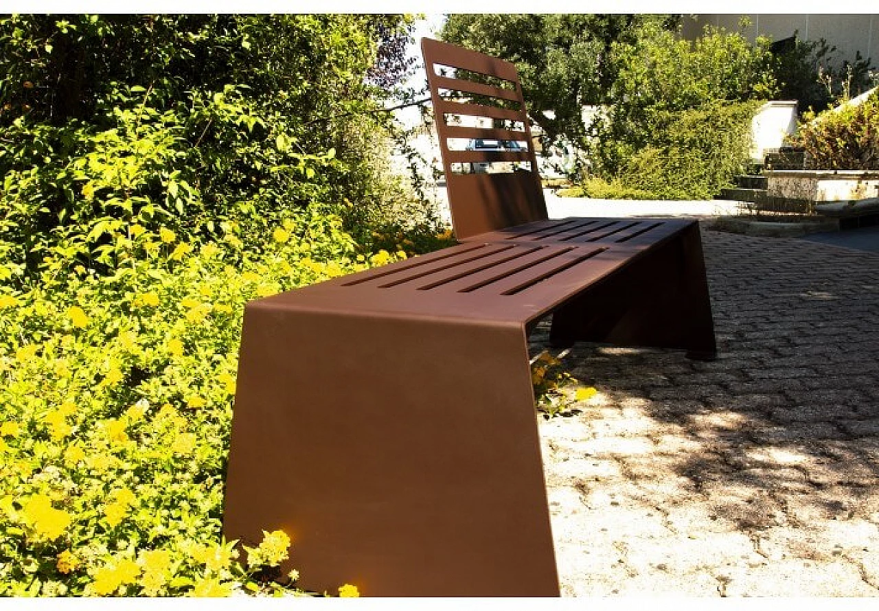 Bench "Cut" in corten steel 1146780