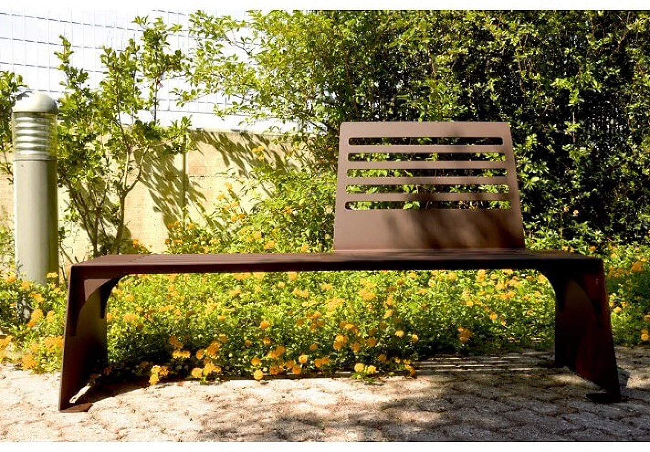 Bench "Cut" in corten steel 1146781
