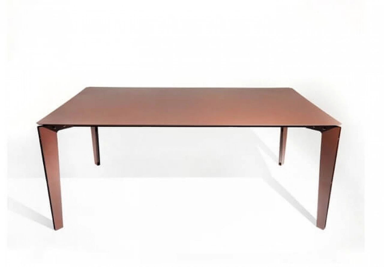 Leggero dining table by Giuseppe Pio D'Altilia in corten steel bronze tone, made in Italy 1146819