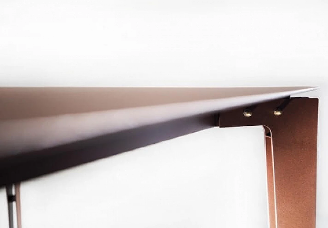 Leggero dining table by Giuseppe Pio D'Altilia in corten steel bronze tone, made in Italy 1146820