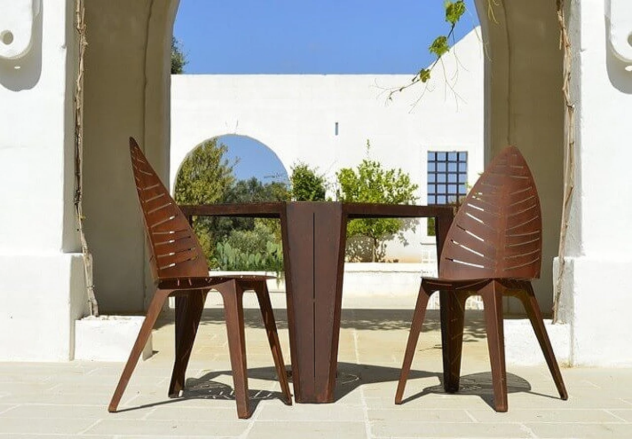 Tavolo Lila in acciaio corten 1146839