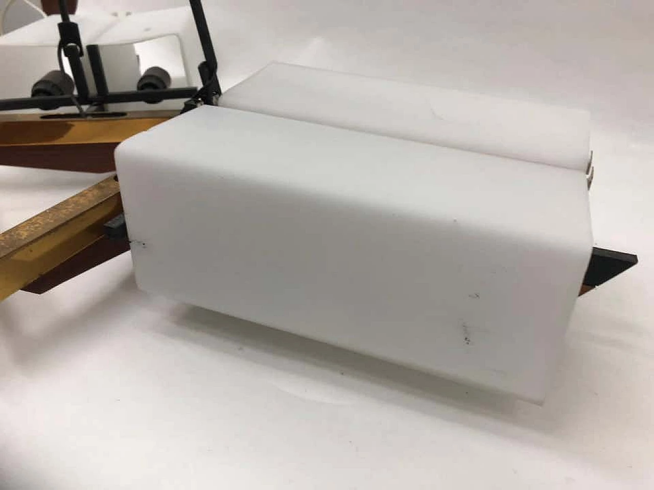 Teak and brass chandelier by Stilux, 1950's 1146876