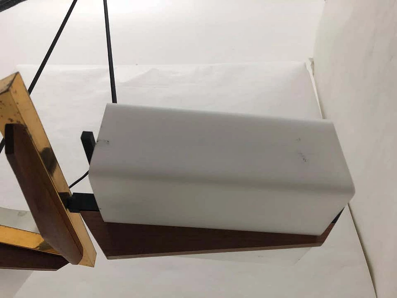 Teak and brass chandelier by Stilux, 1950's 1146880