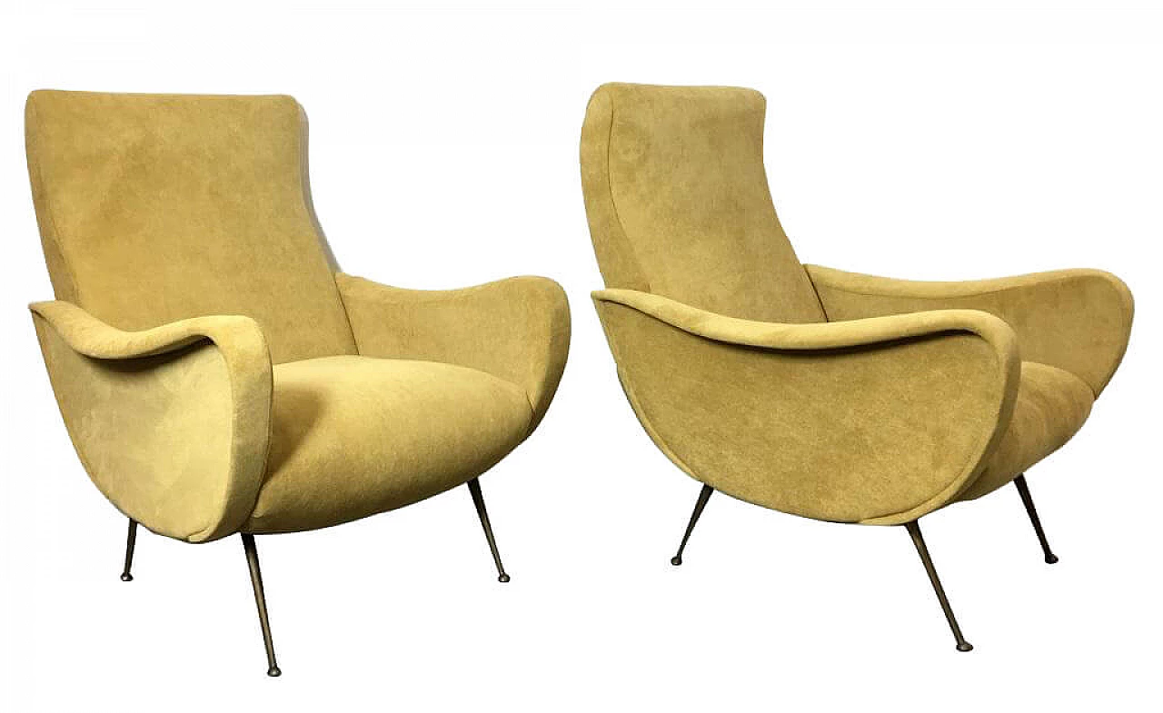 Pair of Lady style armchairs, 50s 1147022