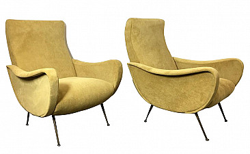 Pair of Lady style armchairs, 50s