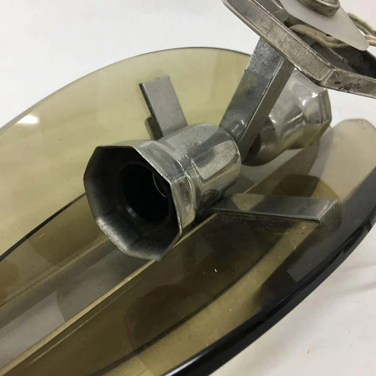 Pair of two wall sconces in smoke glass by Veca, 70s 1147043