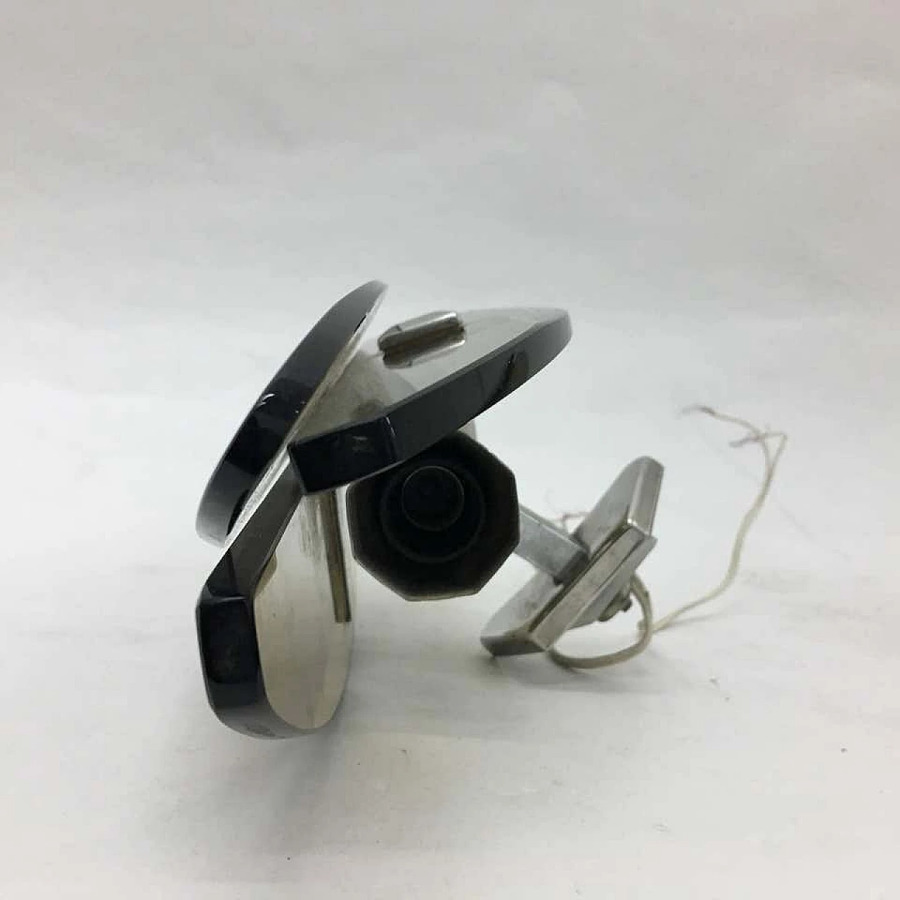 Pair of two wall sconces in smoke glass by Veca, 70s 1147045