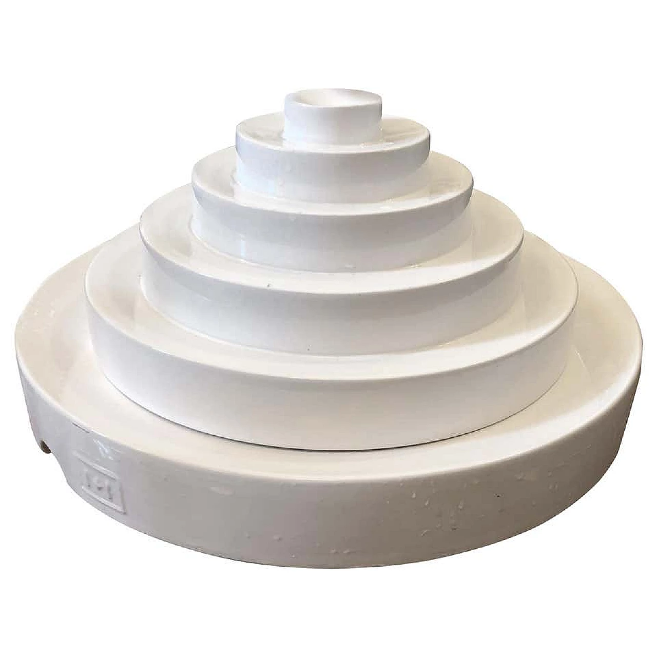 Modernist white ceramic Italian fountain, 80's 1147166