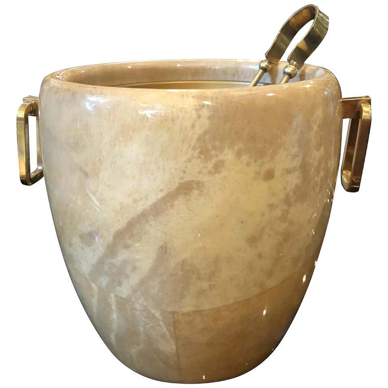Aldo Tura's ice bucket in brass and mid-century wood, 1960s 1147179
