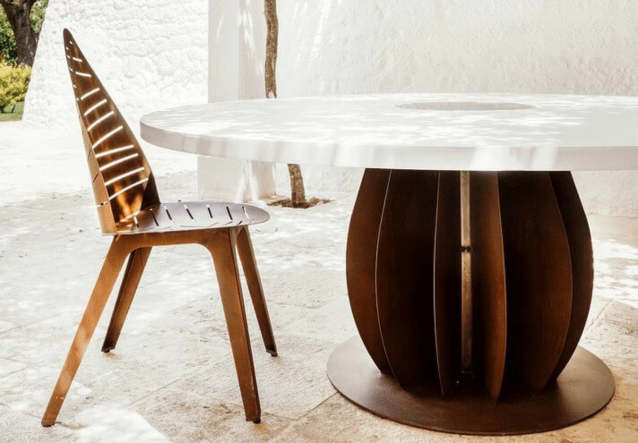 Iride table in corten 1147474