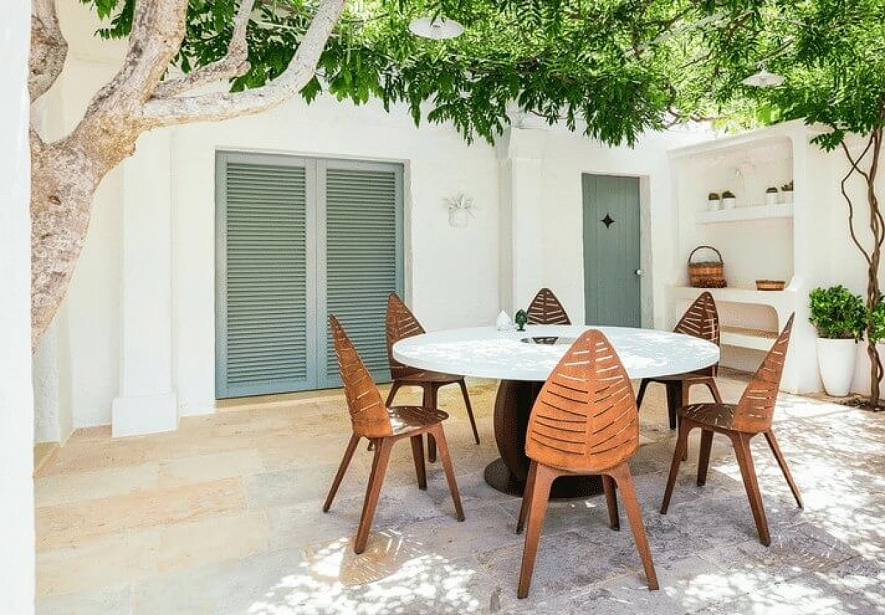 Iride table in corten 1147475