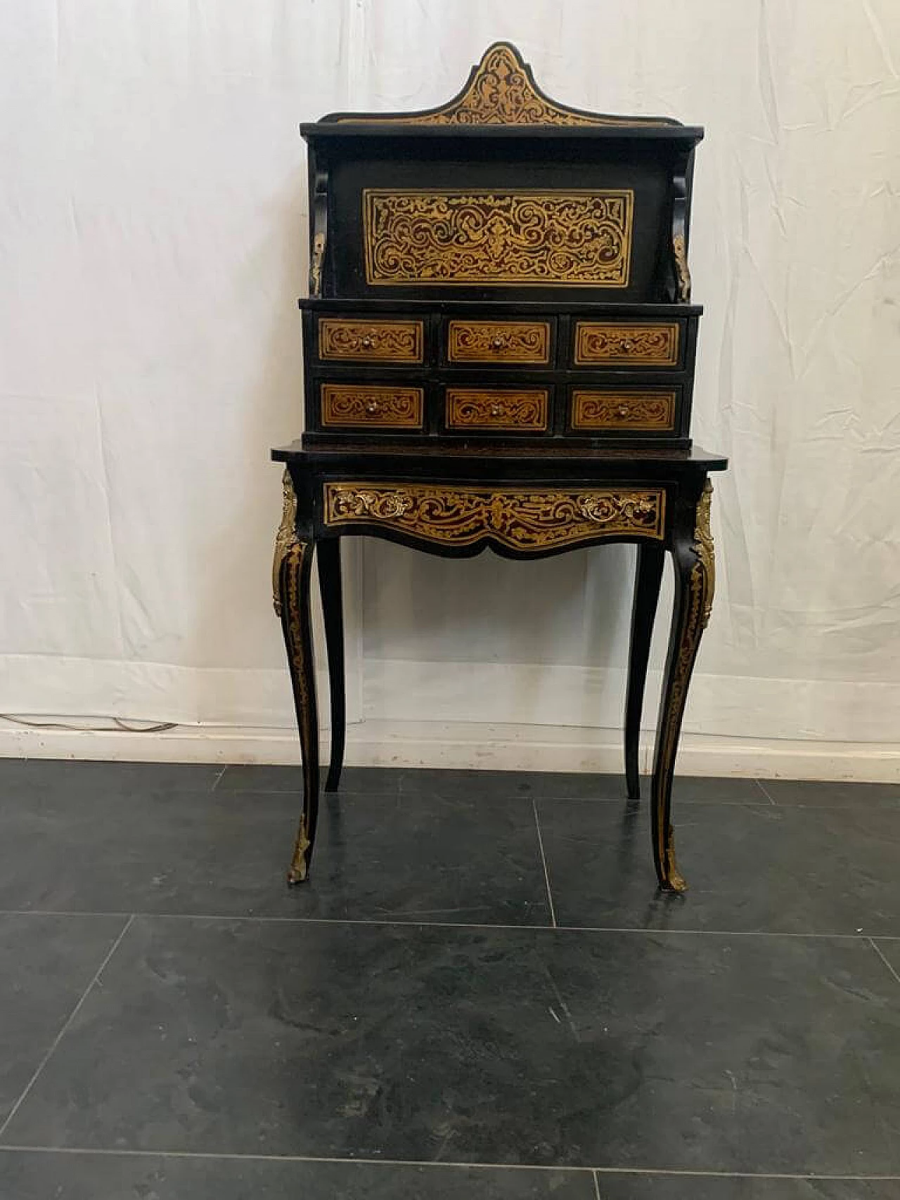 Gilded and bronze Louis XV style writing desk, 50s 1147901