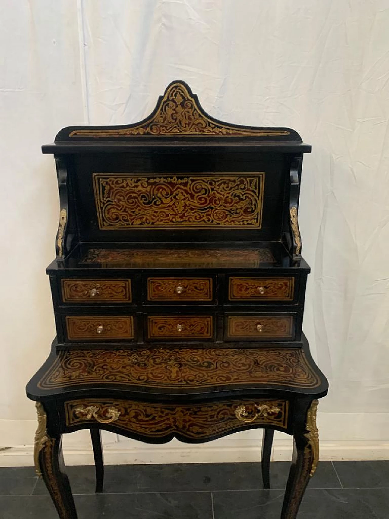 Gilded and bronze Louis XV style writing desk, 50s 1147902