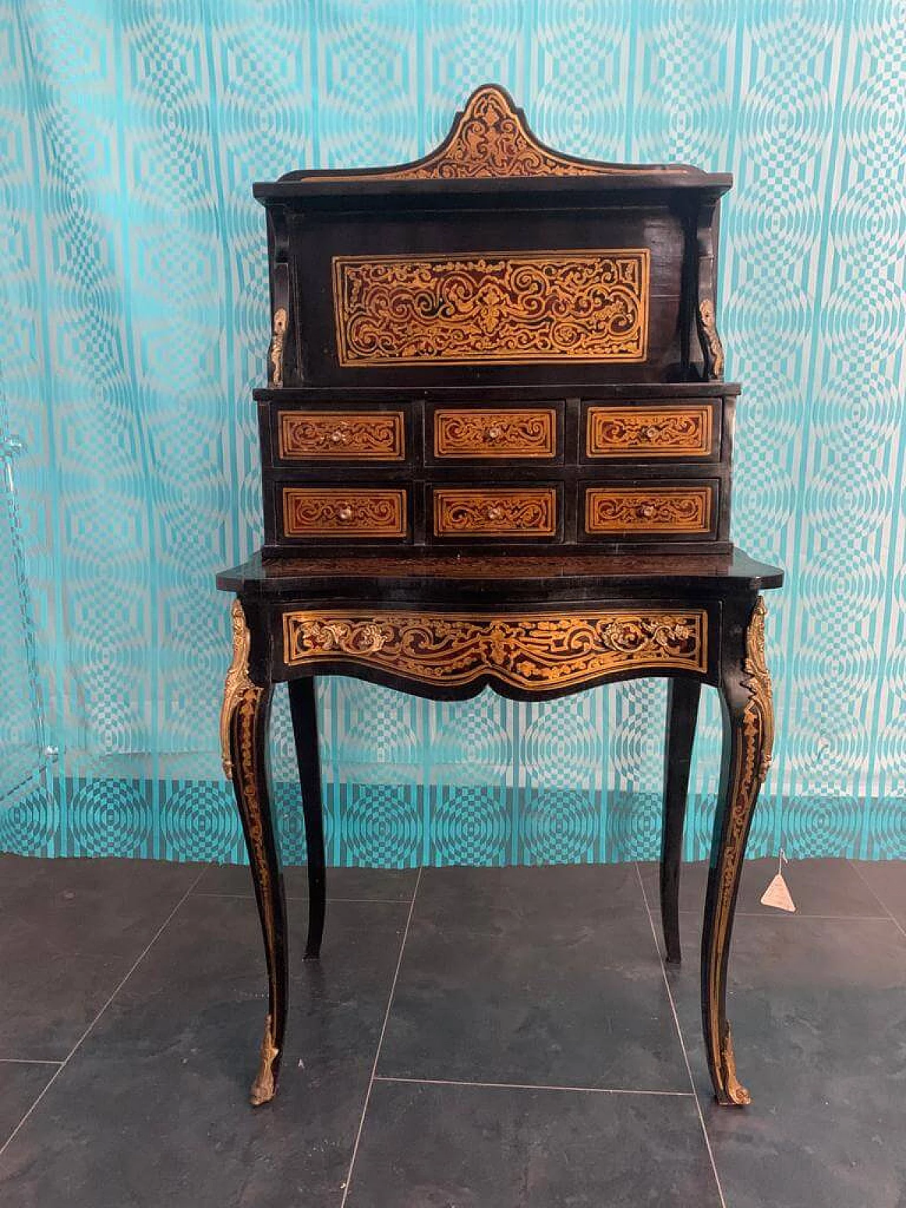 Gilded and bronze Louis XV style writing desk, 50s 1147910