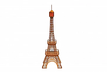 Scultura Tour Eiffel in legno con luce, anni '60
